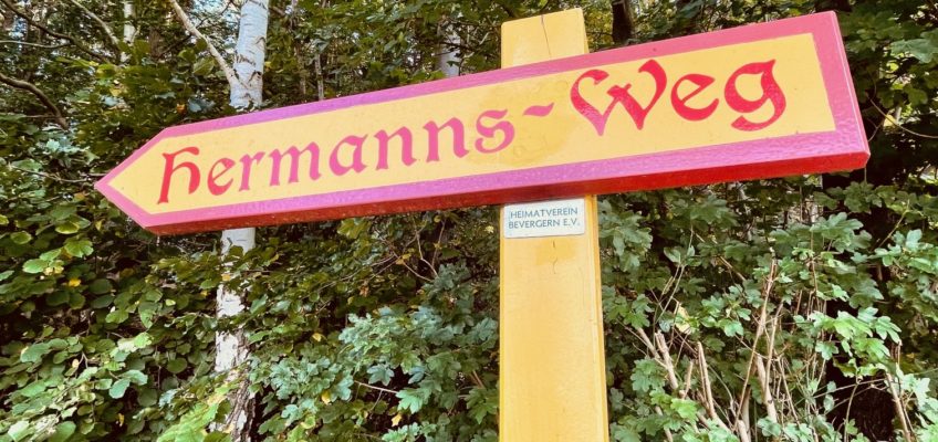 Wegweiser Hermannsweg in Hörstel